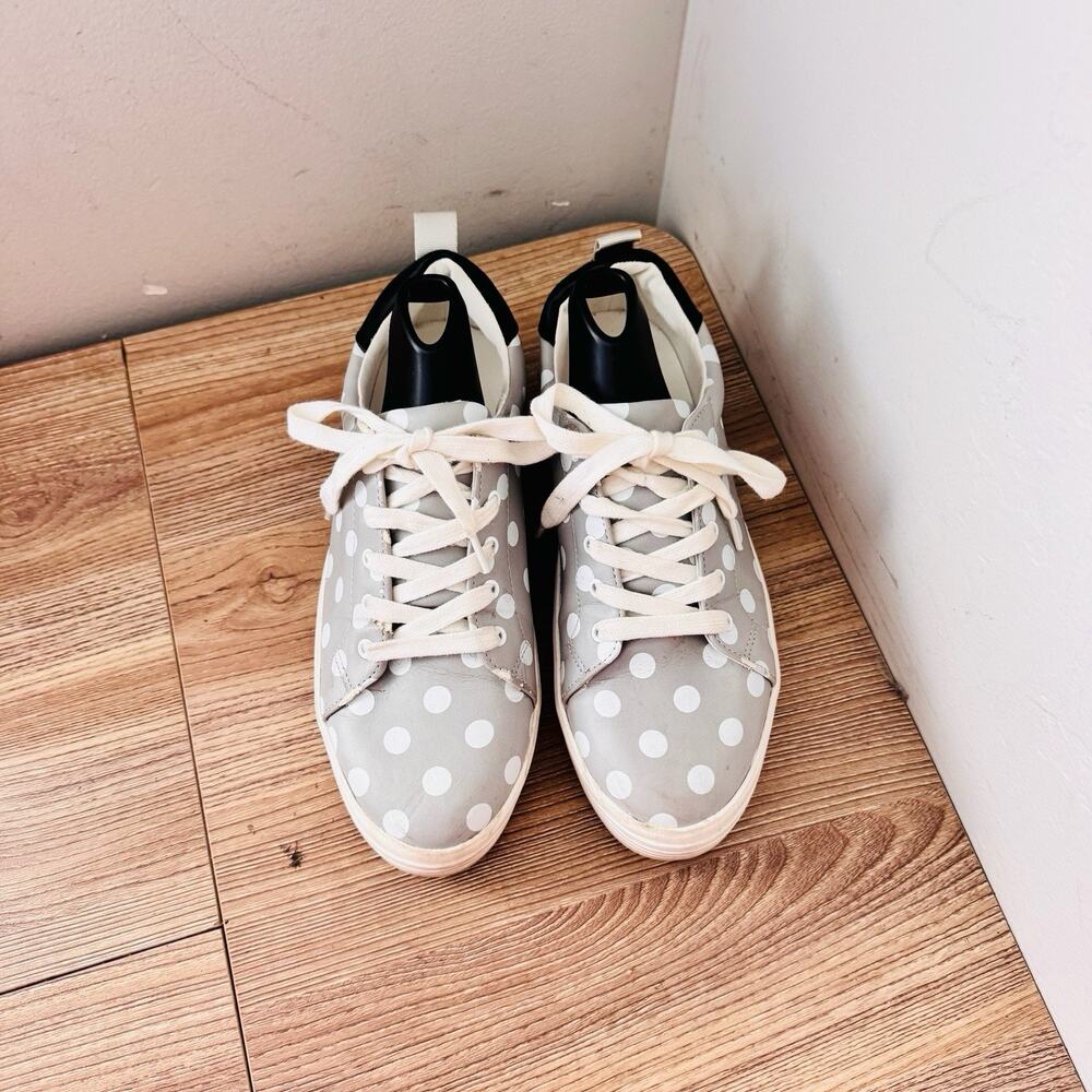 Zara Polka Dot Platform Sneakers Gray And White Women’s Size 6 - Picture 4 of 11